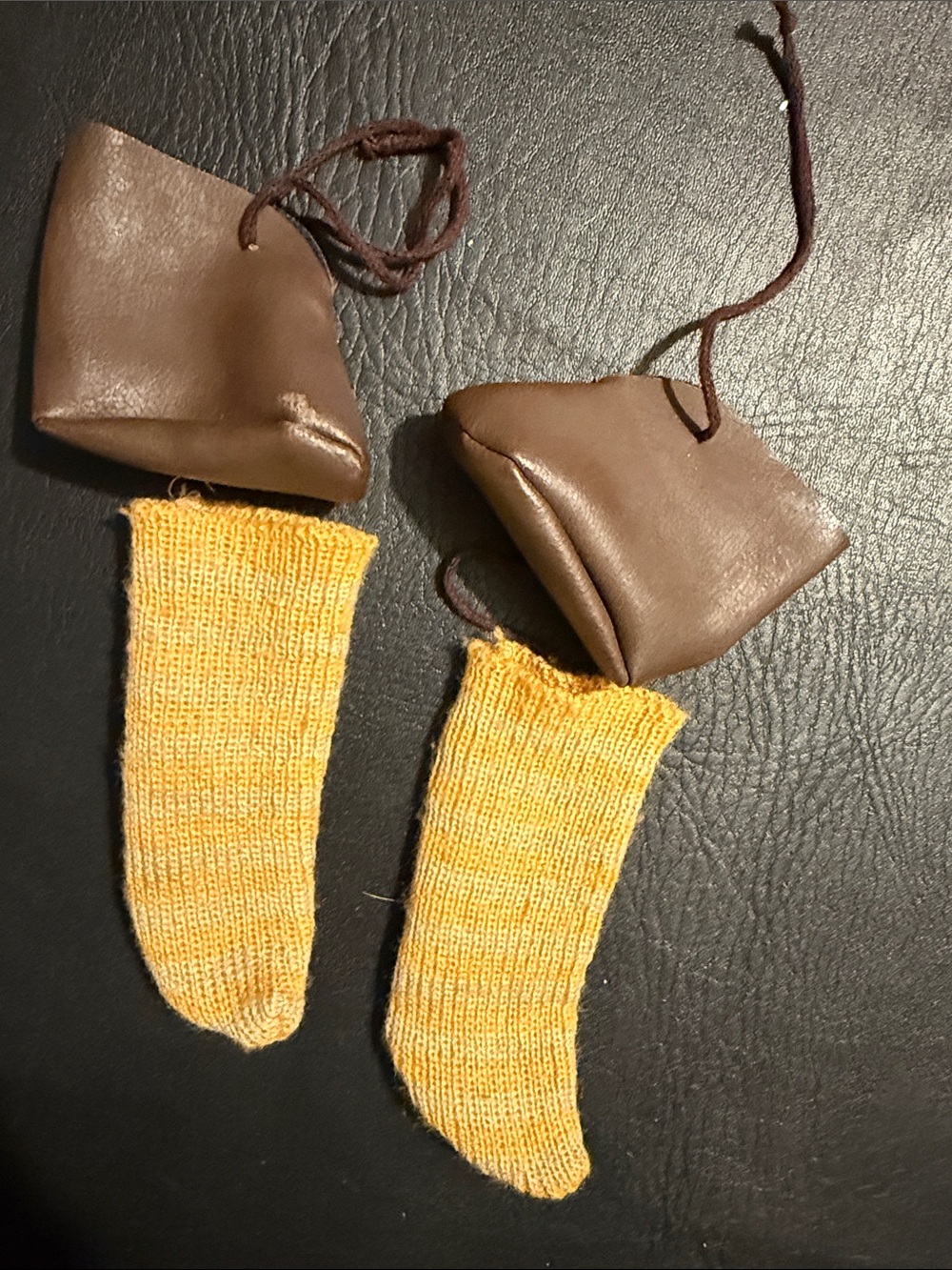 Pleasant company doll Brown boots & Yellow Knit socks